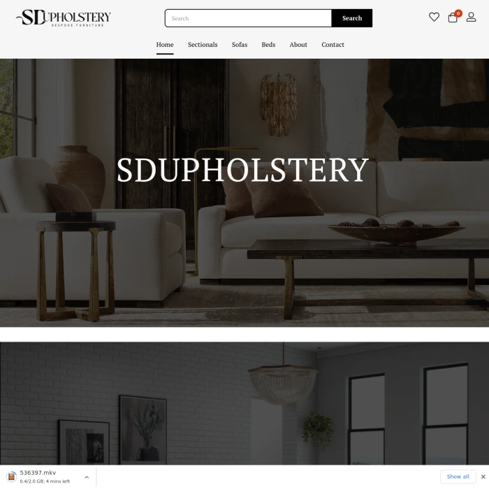 Website for a furniture store showcasing a variety of stylish and high-quality furniture options.